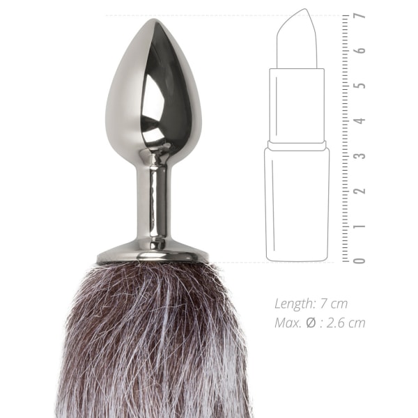 EasyToys: Fox Tail Plug No. 5, small, silver/grå Grå, Silver