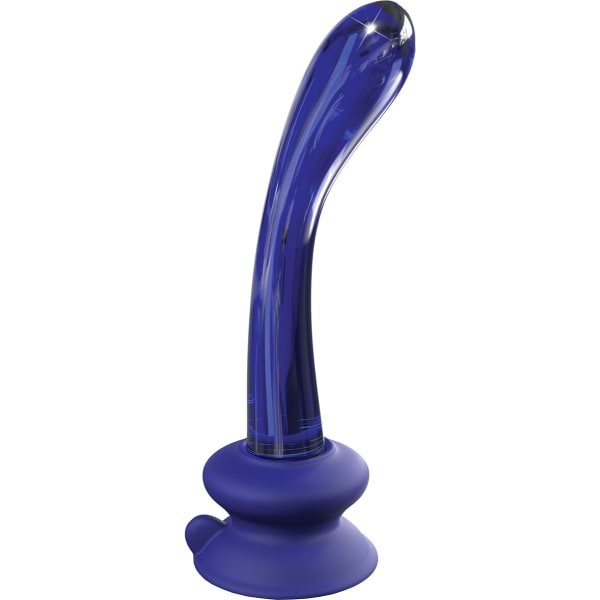 Icicles: No. 89 Glassdildo with Suction Cup, blue Blå