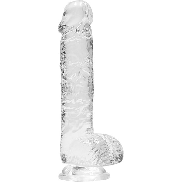 RealRock: Crystal Clear Realistic Dildo, 15 cm Transparent