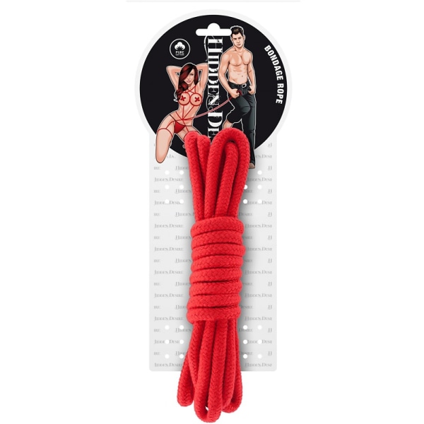 Hidden Desire: Bondage Rope, 3m, röd Röd