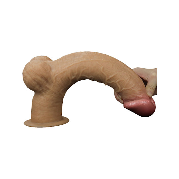 LoveToy: Dual-Layered Silicone Handle Cock Ljus hudfärg 33 cm