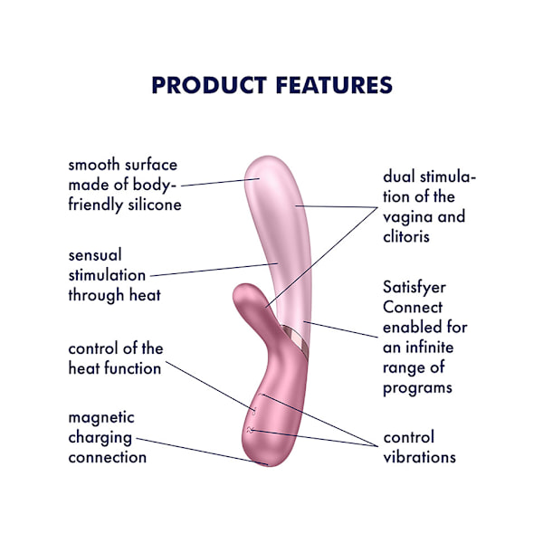 Satisfyer Connect: Hot Lover, Rabbit Vibrator Rosa