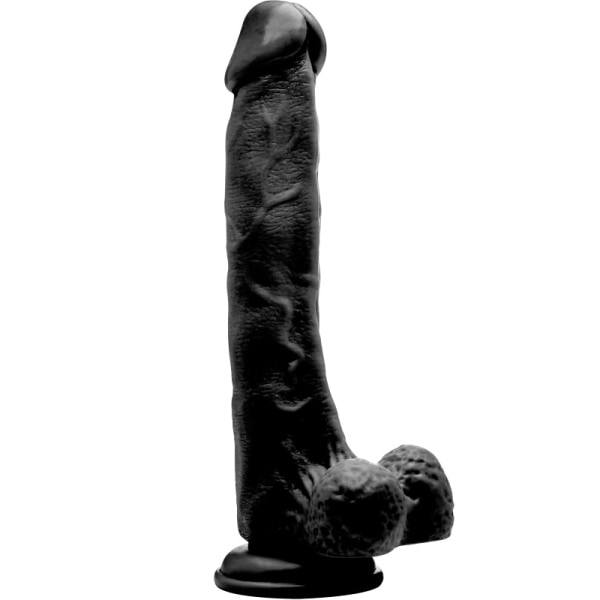 RealRock: Realistic Cock, 27 cm, black Svart