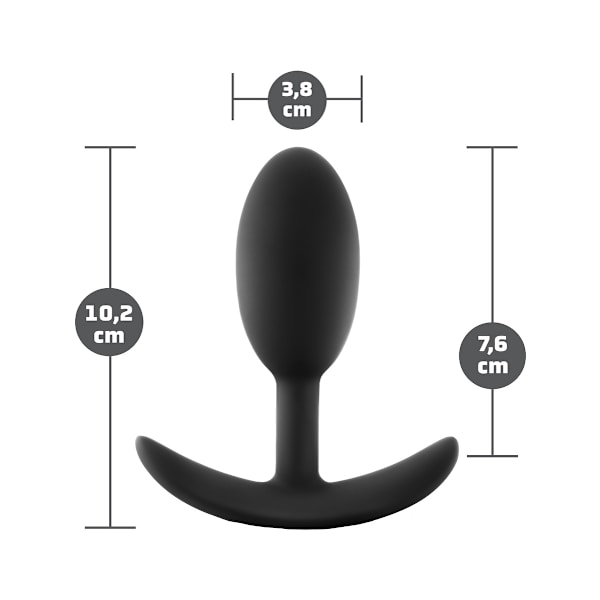 Anal Adventures: Vibra Slim Plug, medium Svart