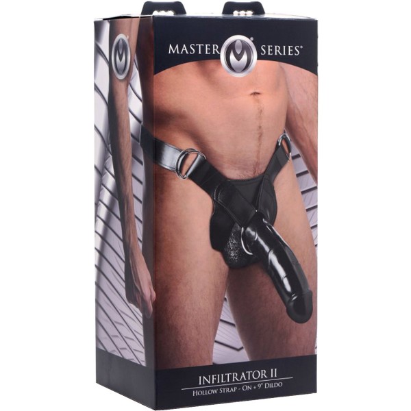 Master Series: Infiltrator II, Hul Dildo med Stropper Svart