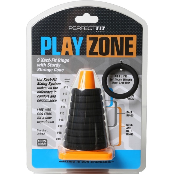 Täydellinen istuvuus: Play Zone, 9 Xact-Fit rengasta Svart