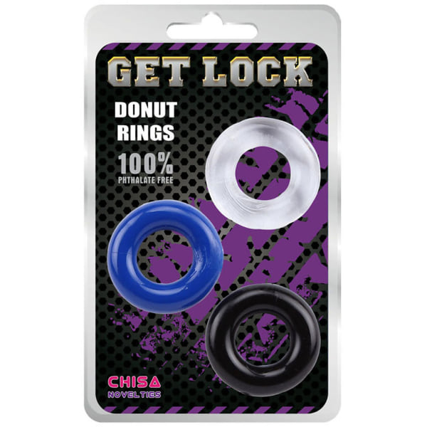 Get Lock: Donut Penisrenkaat, 3-pakkaus