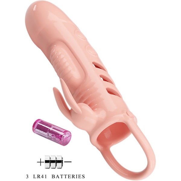 Pretty Love: Sloane, Penis Sleeve -kaninvibrator, ihonvärinen Ljus hudfärg