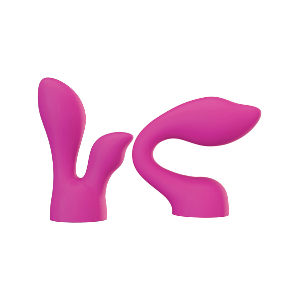 Palm Power: Palm Sensual, 2 Silicone Massager Heads Rosa