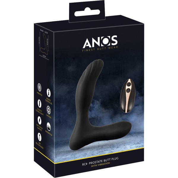Anos: RC Prostate Butt Plug with Vibration Svart