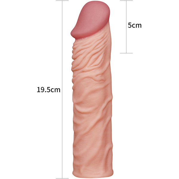 LoveToy: Pleasure X-Tender, Effective Extension Sleeve Ljus hudfärg