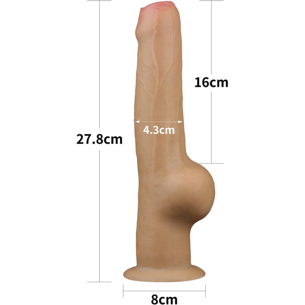 LoveToy: Dual-Layered Silicone Handle Cock Ljus hudfärg 28 cm