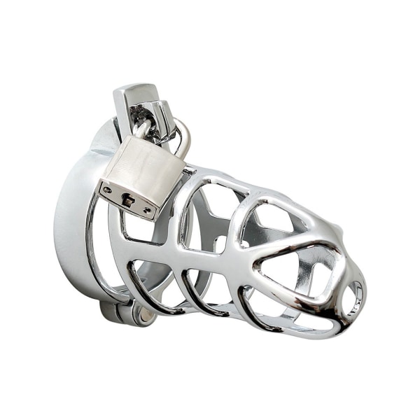 Rimba: Metal Male Chastity Device med hængelås, sølv Silver