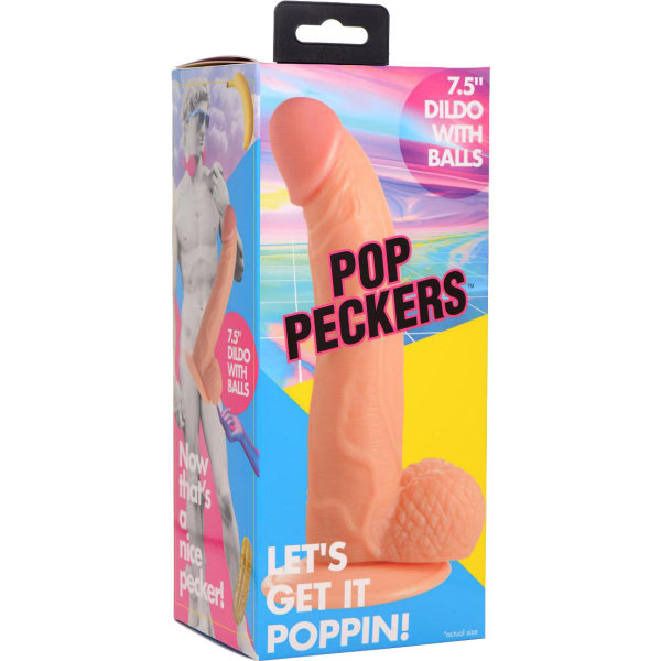 Pop Peckers: Poppin Dildo 19 cm, ljus Ljus hudfärg