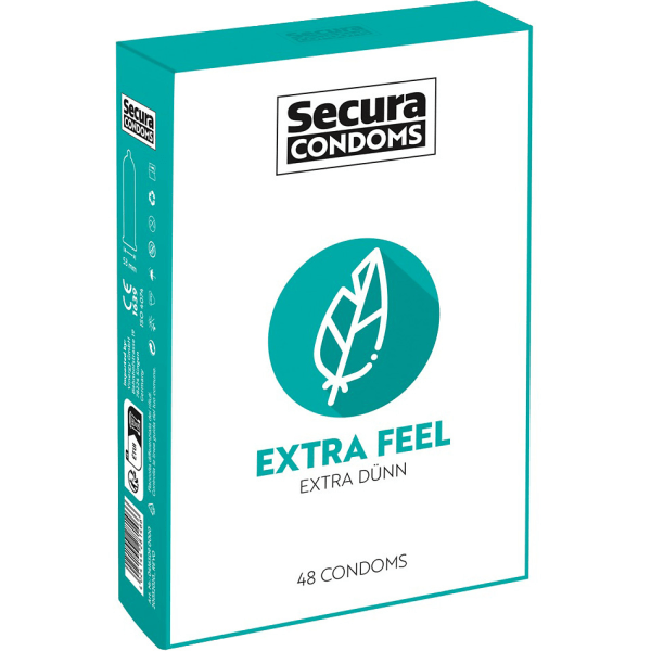 Secura: Extra Feel, Kondomer, 48-pack Transparent