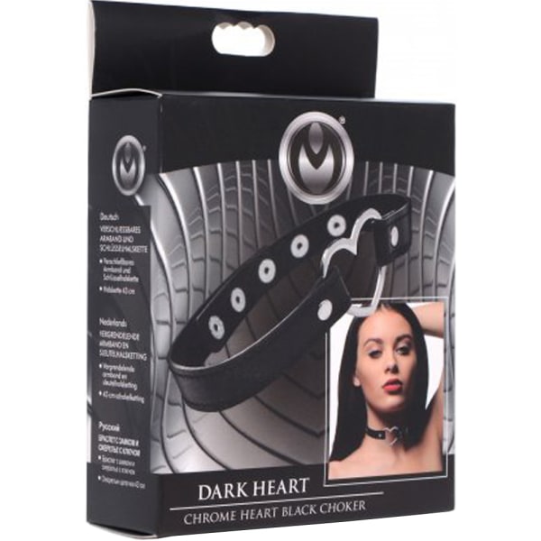 XR Master Series: Dark Heart, Chrome Heart Black Choker Silver, Svart