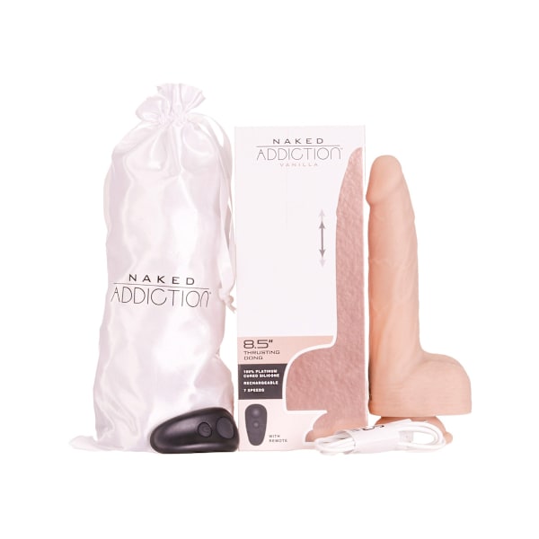 Naked Addiction: Thrusting Dong, 21 cm Ljus hudfärg