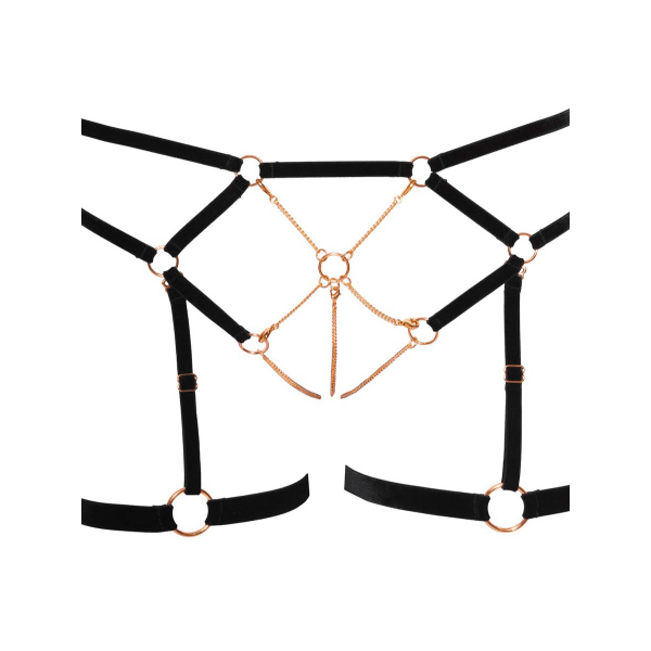 Cottelli Lingerie: Bra-set with straps and chains, L Svart L
