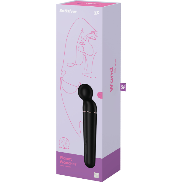 Satisfyer: Planet Wand-er, Wand Vibrator, musta Svart