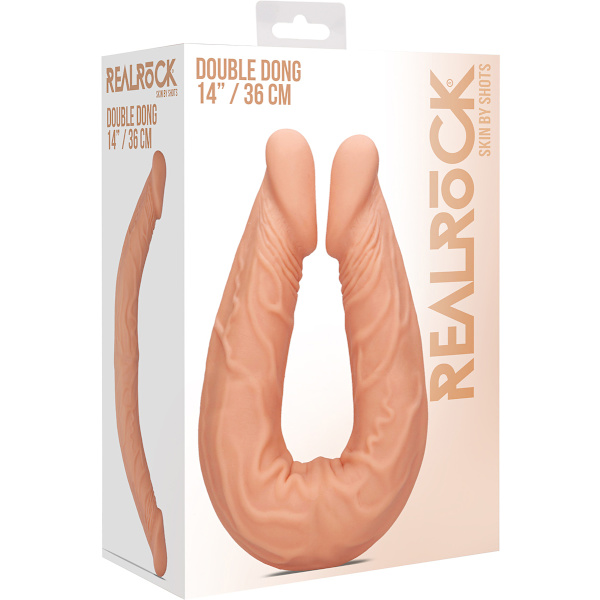 RealRock Skin: Double Dong, 36 cm, ljus Ljus hudfärg