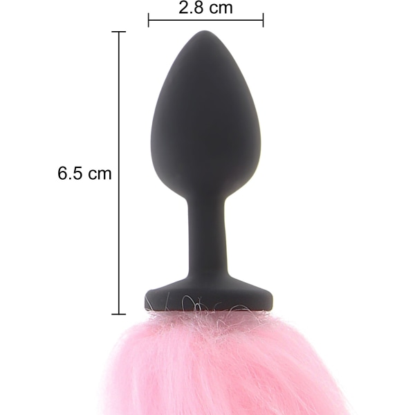 Taboom: Butt Plug with LED Unicorn Tail Rosa, Svart