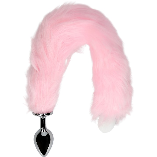 Ouch!: Light-up Fox Tail with Metal Butt Plug Rosa, Silver