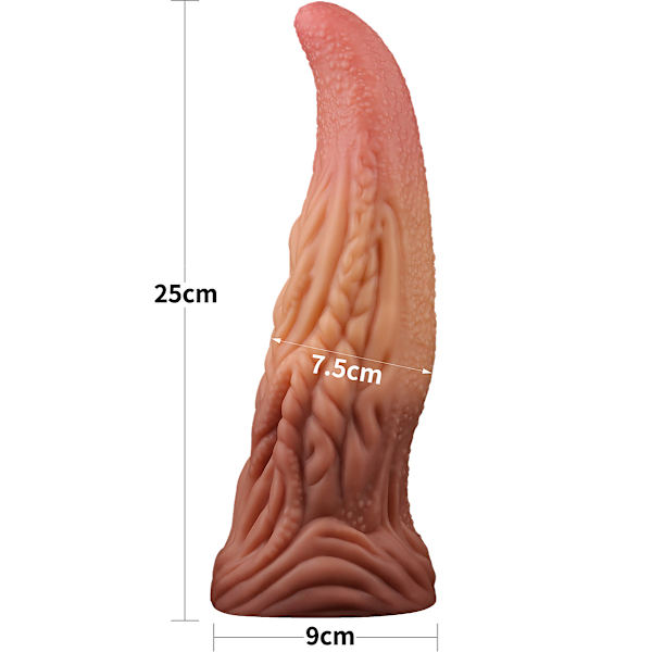 LoveToy: Dual-Layered Silicone Tongue, 25 cm Ljus hudfärg