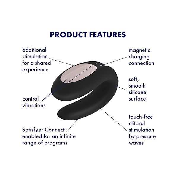 Satisfyer Connect: Double Joy, Partner Vibrator Svart
