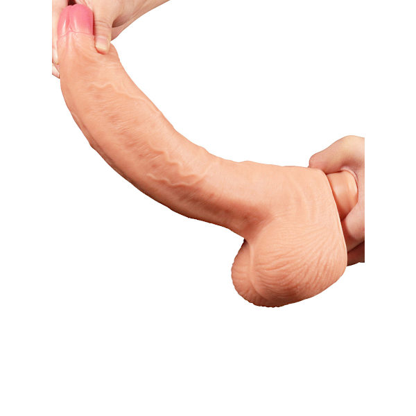 LoveToy: Dual-Layered Silicone Cock Ljus hudfärg 28 cm