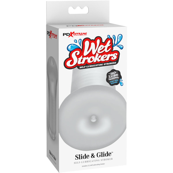 Pipedream Wet Strokers: Slide & Glide, Self-Lubricating Stroker Transparent