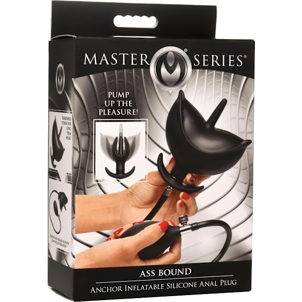 XR Master Series: Ass Bound, Inflatable Silicone Anal Plug Svart