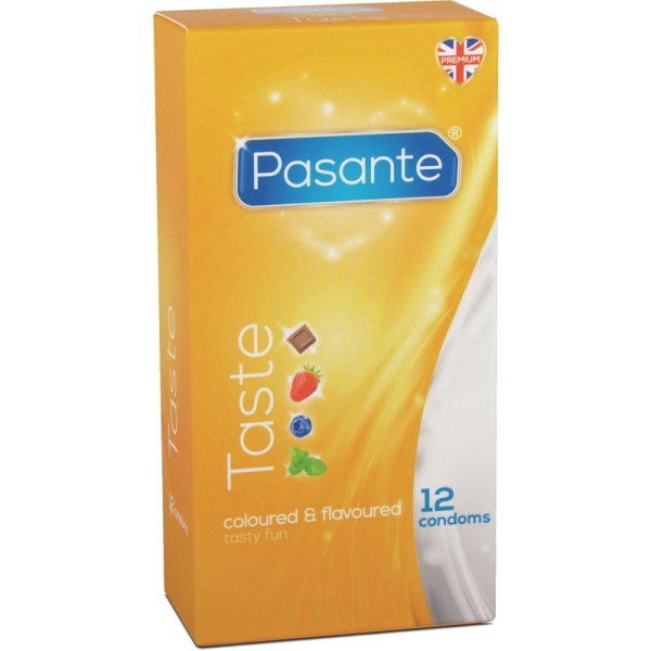 Pasante Flavours Taste: Kondomer Blå, Brun, Grön, Röd