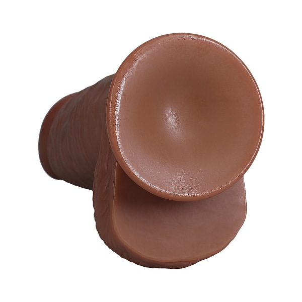 RealRock: Extra Thick Realistic Dildo, 20 cm Mörk hudfärg