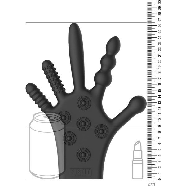 Fistit: Silicone Stimulation Glove, svart Svart