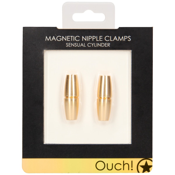Ouch!: Magnetic Nipple Clamps, Sensual Cylinder, gold Guld