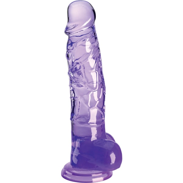King Cock Clear: Dildo with Balls, 22 cm Lila