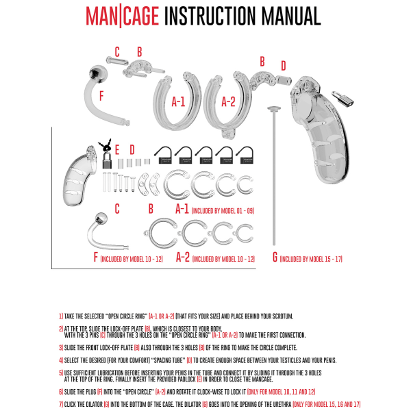 ManCage: Model 16 with Urethal Sounding, 11.5 cm, transparent Transparent
