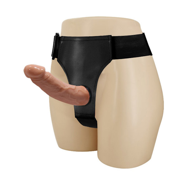Baile: Ultra Harness with Double Dildos Strap-On Ljus hudfärg, Svart