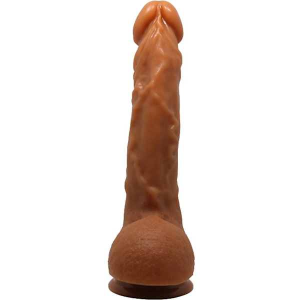 Beautiful Jason: Realistisk Dildo med Sugpropp, 25 cm, mörk Mörk hudfärg