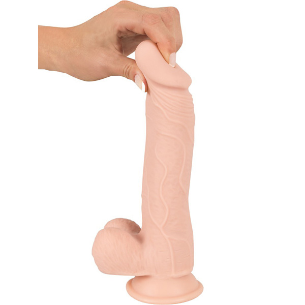 Nature Skin: Bendable Realistic Dildo, 24 cm Ljus hudfärg