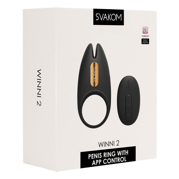 Svakom: Winni 2, Penis Ring with App Control Svart
