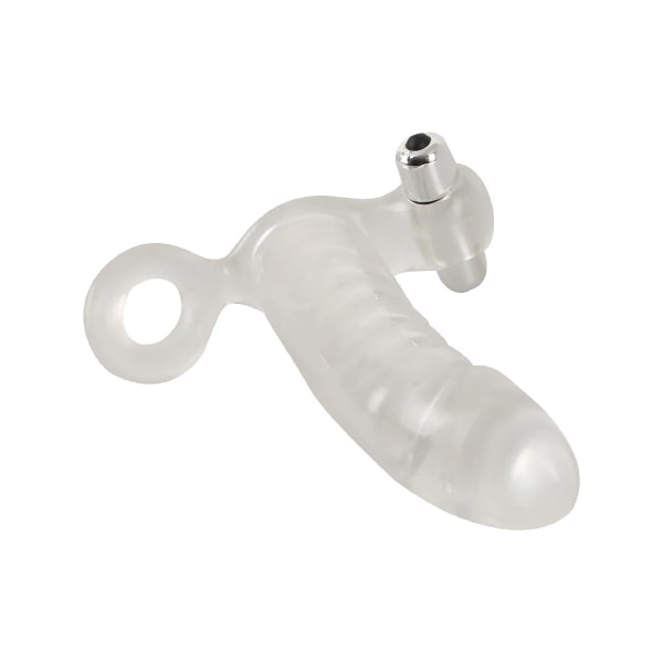 Crystal Clear: Vibrating Sleeve with Ball Ring Transparent