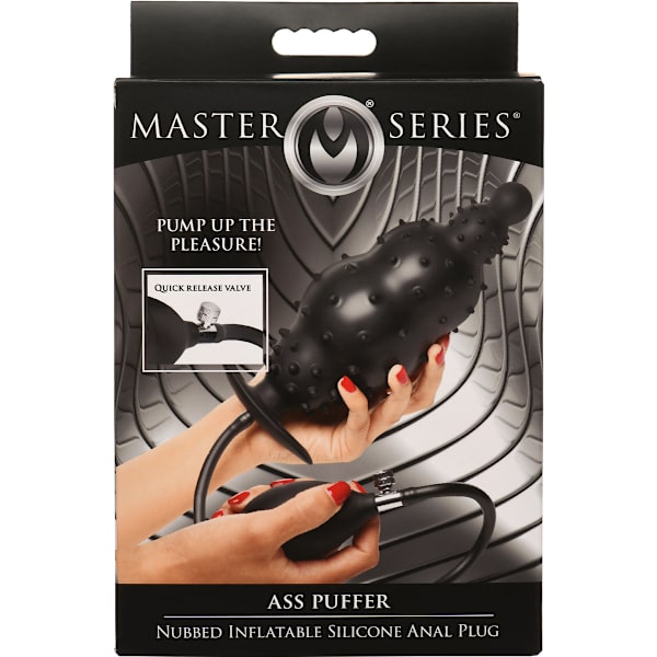 XR Master Series: Ass Puffer, Nubbed Inflatable Anal Plug Svart