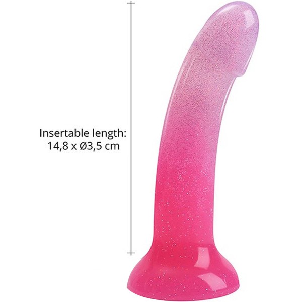 Love to Love: Dildolls Sunrise, Dildo med Sugkopp, 18 cm Glittrig, Rosa