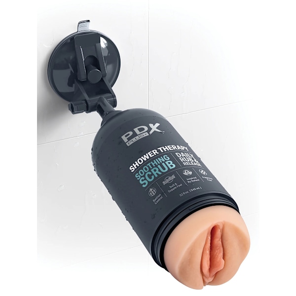 Pipedream PDX Plus: Shower Therapy Stroker, Soothing Scrub Ljus hudfärg