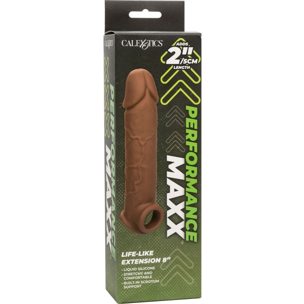 Performance Maxx: Life-Like Extension, 22 cm, mörk Mörk hudfärg