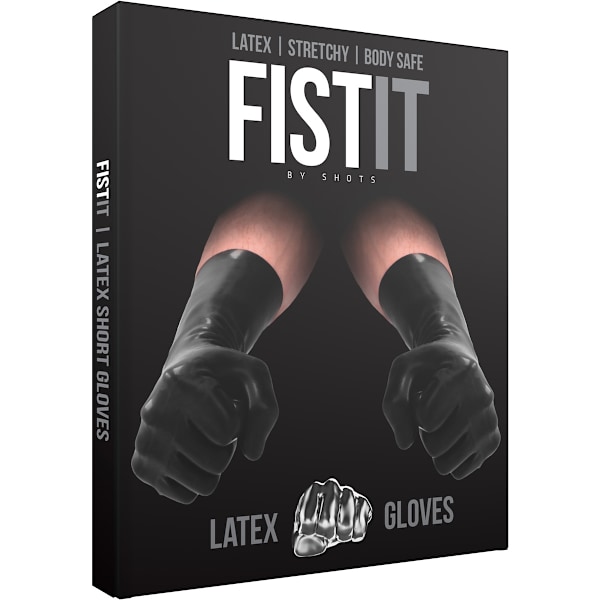 Fistit: Latex Short Gloves, svart Svart