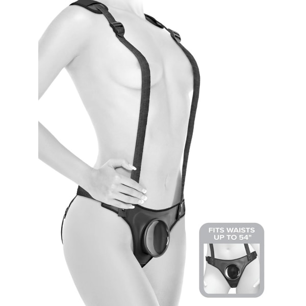 Pipedream: Body Dock Harness System, Strap-On Suspenders Svart