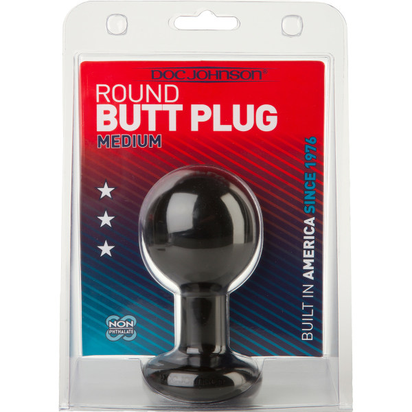 Doc Johnson: Round Butt Plug, medium Svart