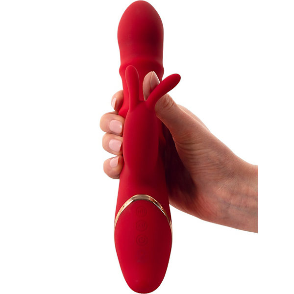 You2Toys: Rabbit Vibrator with 3 Moving Rings Röd